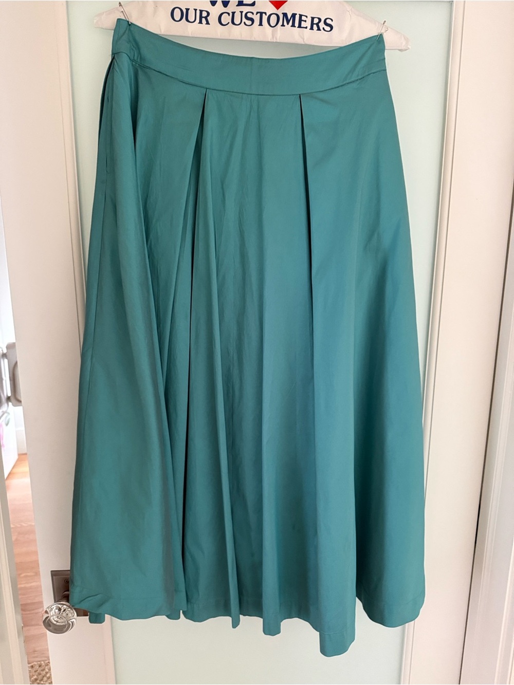 Frances Valentine Teal Circle Skirt with Pleats